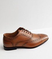 New Look Rust Leather Perforated Lace Up Brogues